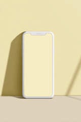 cell phone blank white screen mockup.hand holding texting using mobile on background empty space for advertise. work people contact marketing business, technology	