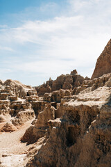 Fototapeta premium Close up badlands rock formations, near Pinnacles Overlook, SD