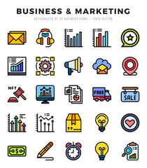 Business & Marketing icons set. Vector illustration.