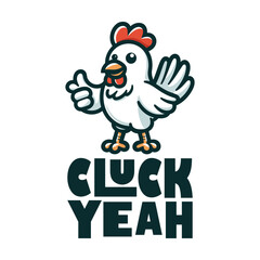 Funny Cartoon Chicken Giving Finger Heart