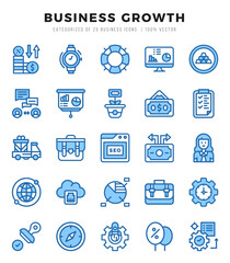 Business Growth icons set. Vector illustration.