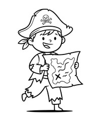 A pirate kid with a treasure map