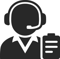 Call center solid icon used in customer service, support hotline, and communication profession designs.