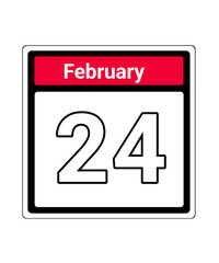 calendar icon february month date 24