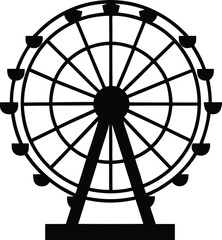 silhouette of a wheel, ferris wheel black silhouette vector illustration,ferris wheel graphic