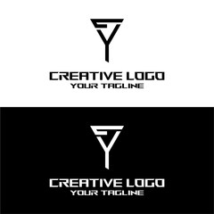 creative letter logo fy design vector