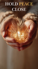 Fragile Peace: Child Holding Glowing Feather