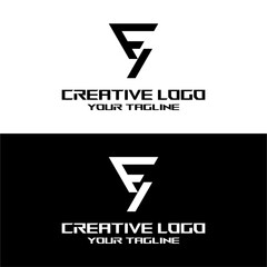 creative letter logo fy design vector