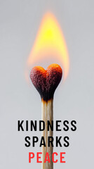 Heart-Shaped Flame on a Match – Symbol of Peace, Love, and Warmth