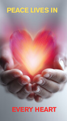 Glowing Heart in Hands – Symbol of Peace, Love, and Emotional Warmth