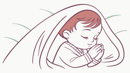 sleeping baby with hands folded together