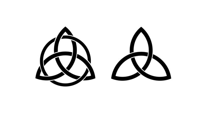 Christian trinity symbol, black isolated silhouette