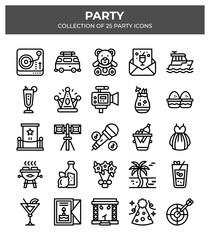 25 Party Icons. A Comprehensive Collection for Festive Celebrations