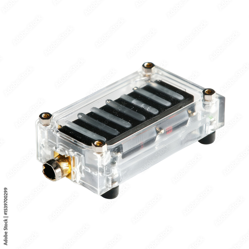 Poster transparent electronic device with circuit board and connections