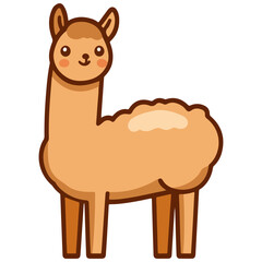 Obraz premium alpaca, animal, vector, transparent background, creature, vicugna pacos, mammal, nature, zoo, cute, wildlife, farm, isolated, icon