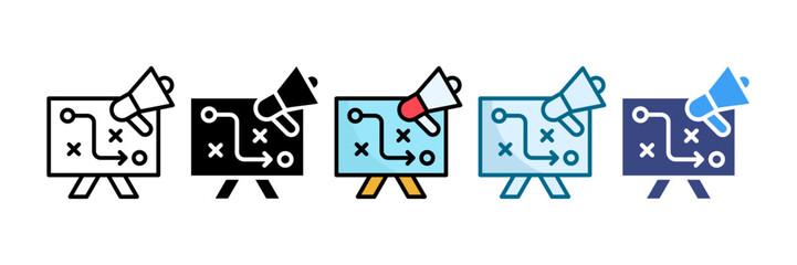 Marketing Action Plan Icon Set Multiple Style Collection