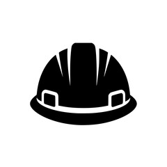 Fototapeta premium Vector illustration of a front view construction hardhat silhouette - industry or technical safety concept