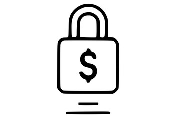 A stylized padlock featuring a dollar sign, symbolizing financial security and protection of assets.