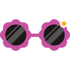 Flower Shape Sunglasses Illustration