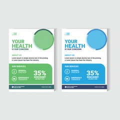 Clean Medical Services Flyer Template | General Checkup & Emergency Care Design