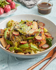 Vegan taco salad with avocado