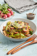 Vegan taco salad with avocado