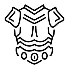An outline style icon showing armour suit