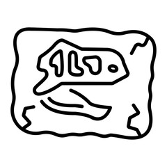 A line style icon showing fossil