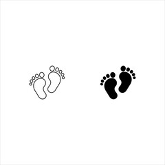 Baby footprints icon isolated on white background. vector illustration