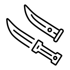 A line style icon showing dagger