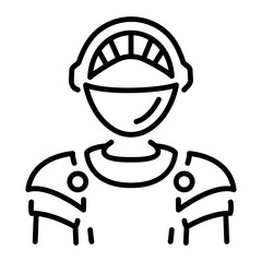 An outline style icon showing ancient soldier