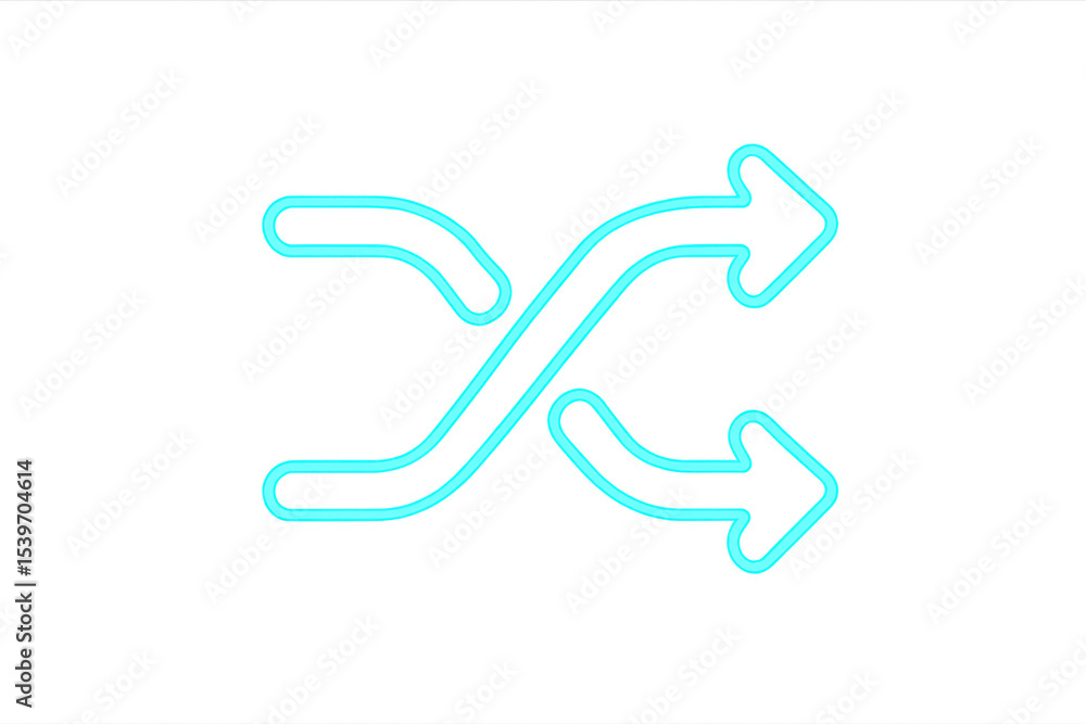 Poster luminous intertwined arrows symbolizing decision pathways, strategic communication, and intersecting
