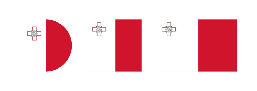 
Malta flag PNG vector. Malta square and round icon isolated on transparent PNG background. Malta flag icon.