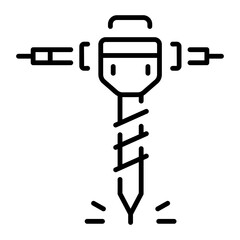 A linear style icon representing ice auger
