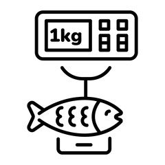 An outline style icon depicting fish scale © Prosymbols