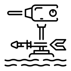 A linear style icon representing trolling motor