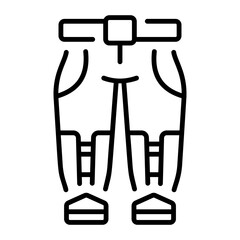 A linear style icon representing pant