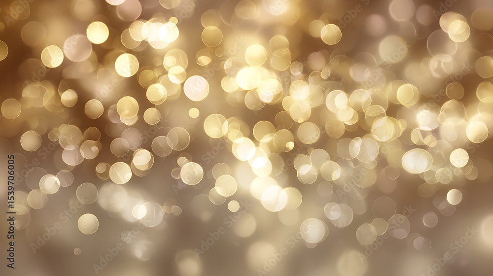 Poster abstract gold bokeh background with soft light and blurred circles
