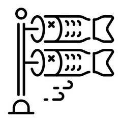 A line style icon showing carp streamers