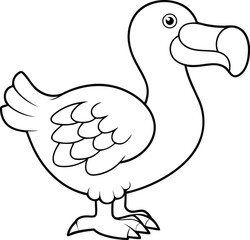 Modern and unique dodo vector illustration, dodo silhouette vector art, line art of dodo vector, vector icon of dodo