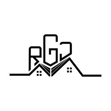 RGJ Real State logo design, RGJ simple and modern logo. RGJ luxurious alphabet design