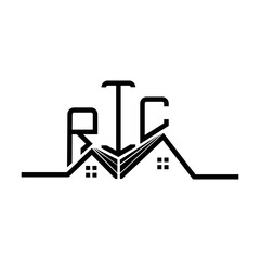 RIC Real State logo design, RIC simple and modern logo. RIC luxurious alphabet design