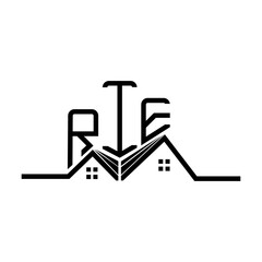 RIE Real State logo design, RIE simple and modern logo. RIE luxurious alphabet design