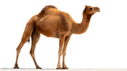A camel standing in the desert