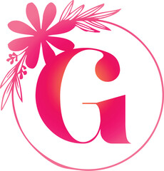 Floral Letter G Monogram Logo Design