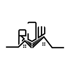Obraz premium RJW Real State logo design, RJW simple and modern logo. RJW luxurious alphabet design