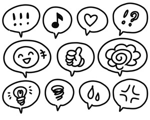 色んなリアクション吹き出しのセット