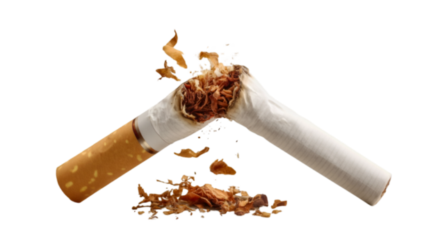 Broken Cigarette Tobacco Scattered Quitting Smoking