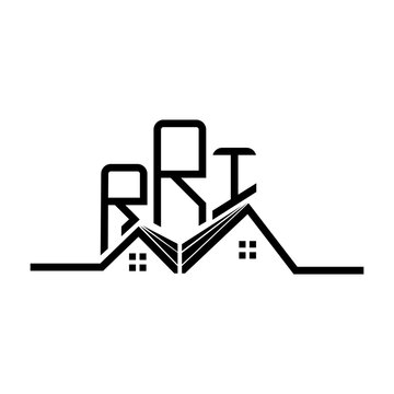 RRI Real State logo design, RRI simple and modern logo. RRI luxurious alphabet design
