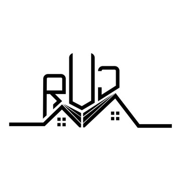 RUJ Real State logo design, RUJ simple and modern logo. RUJ luxurious alphabet design